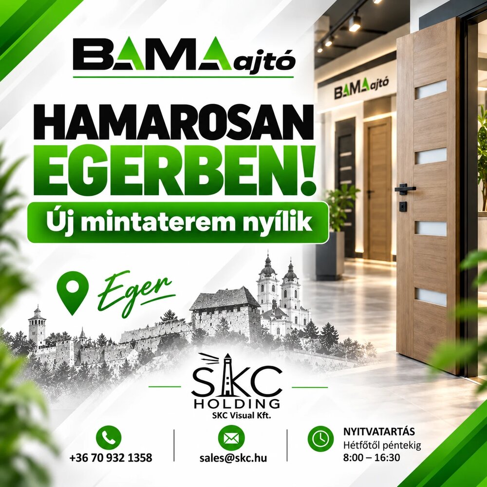 Hamarosan Egerben! Új BAMA ajtó mintaterem nyílik Egerben.